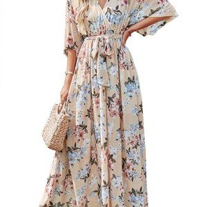 ANRABESS Women’s Summer Loose Kimono Maxi Dress Wrap